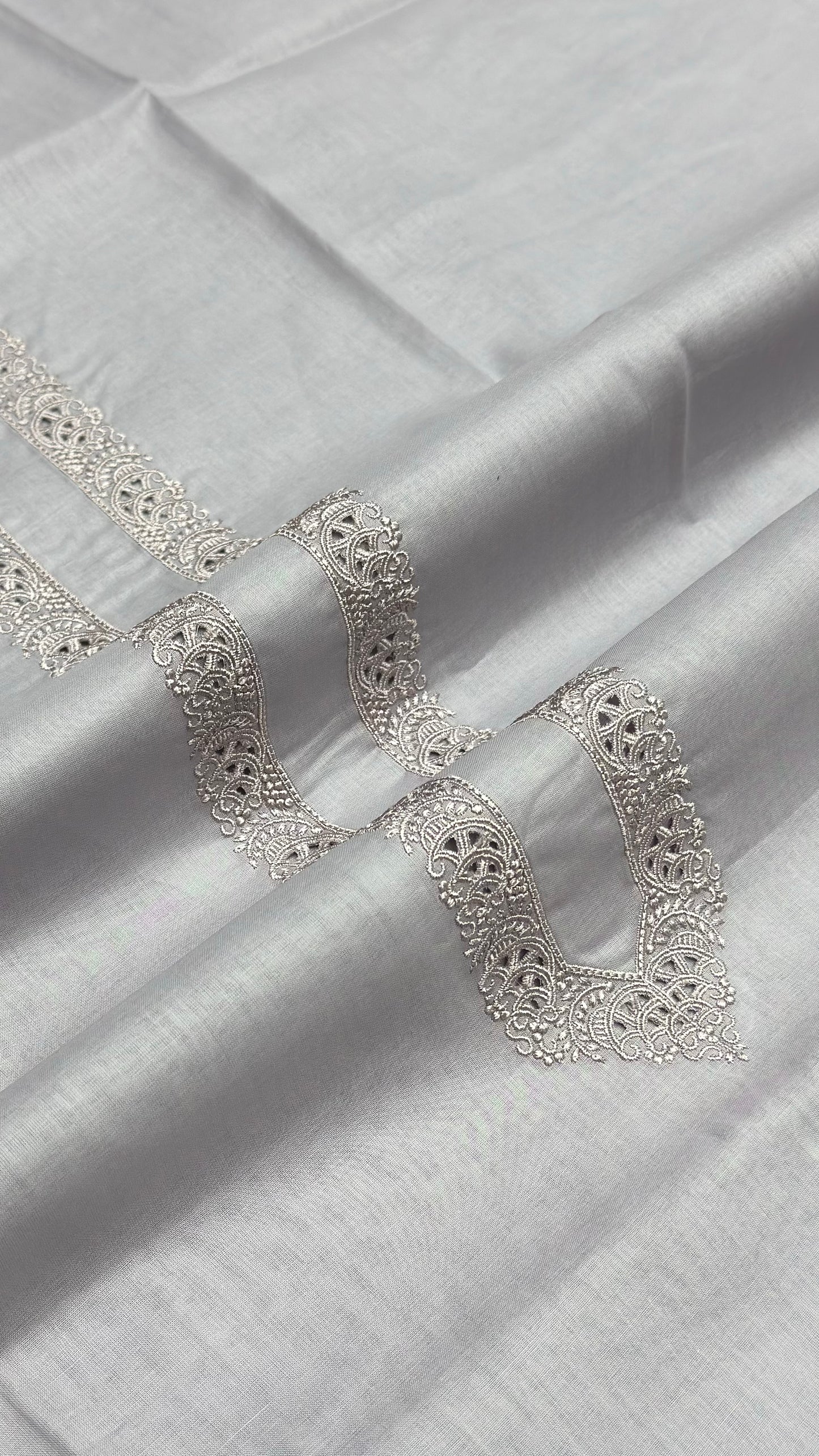 Elegant Cutwork Embroidered Imported Lawn Kurta / Pathani Set – Unstitched