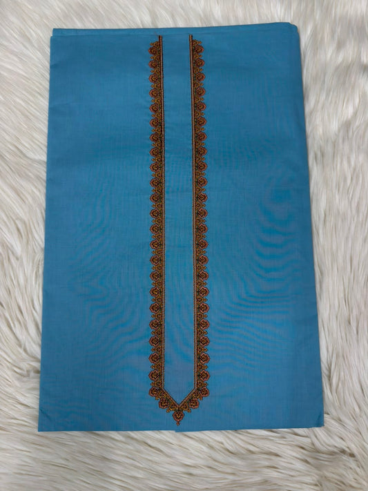 KOTTN Azure Blue Embroidered Kurta